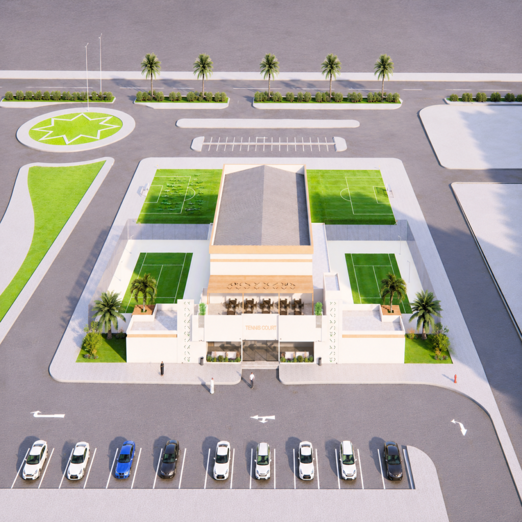 تصميم ملعب تنس