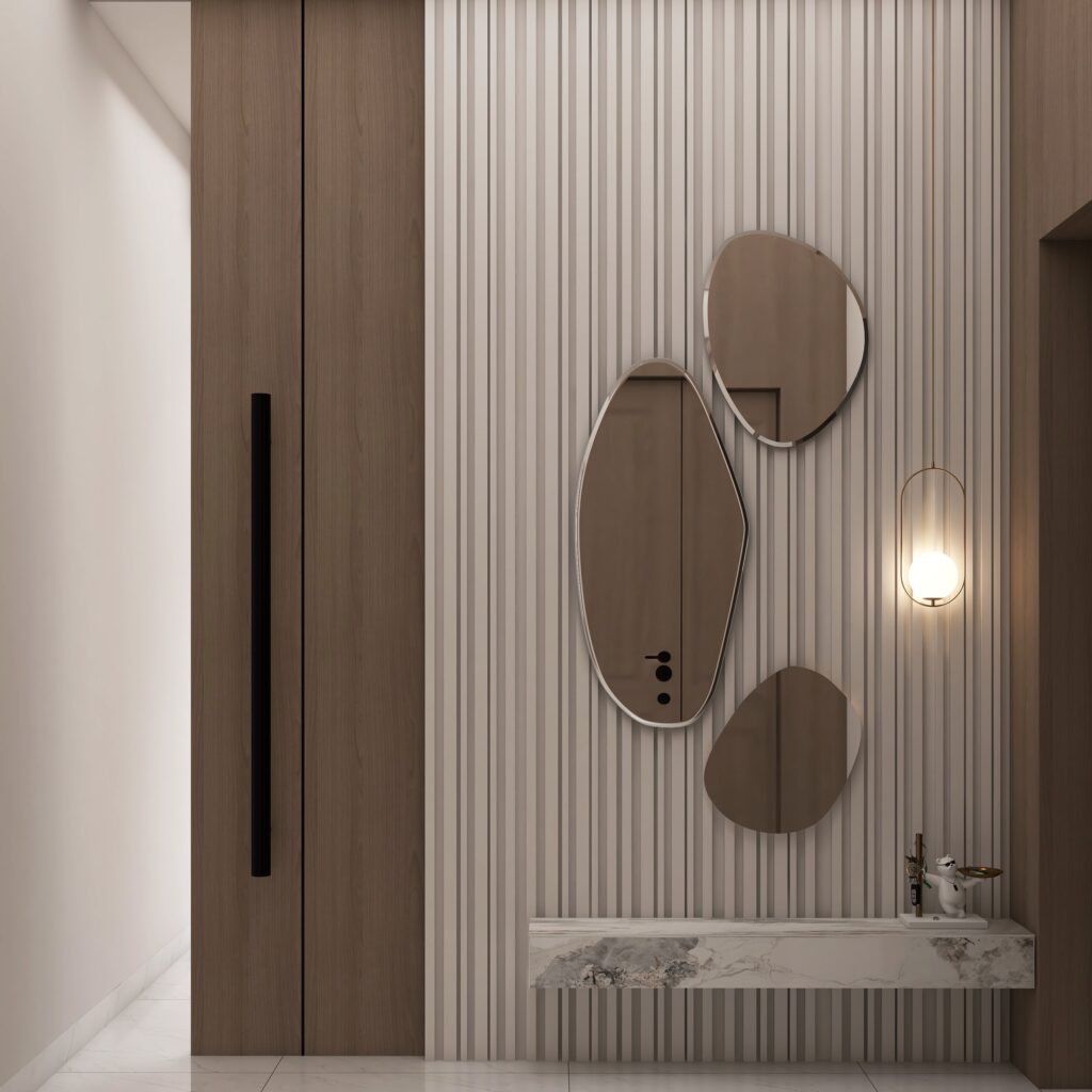 تصميم داخلي لمدخل منزل حديث