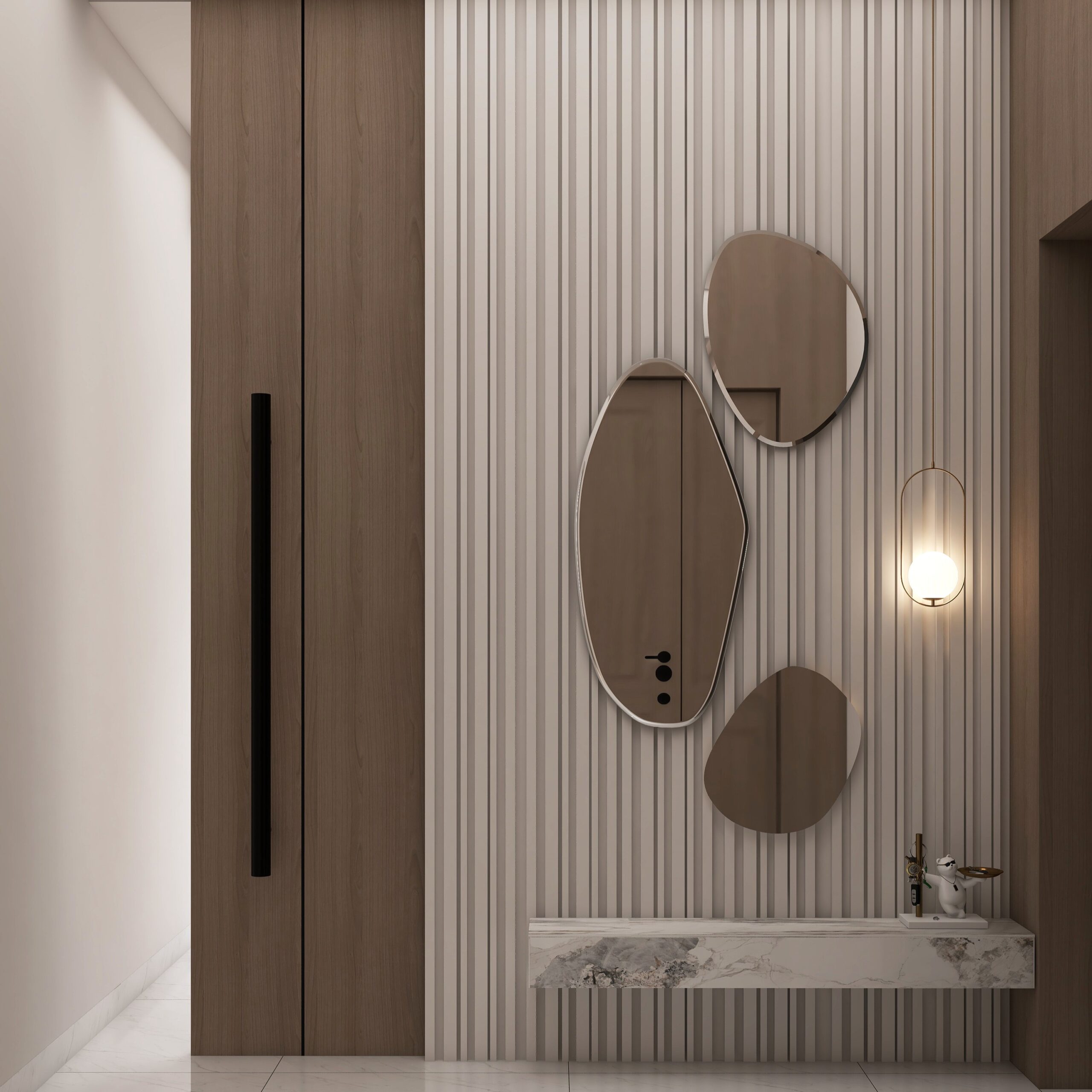 تصميم داخلي لمدخل منزل حديث