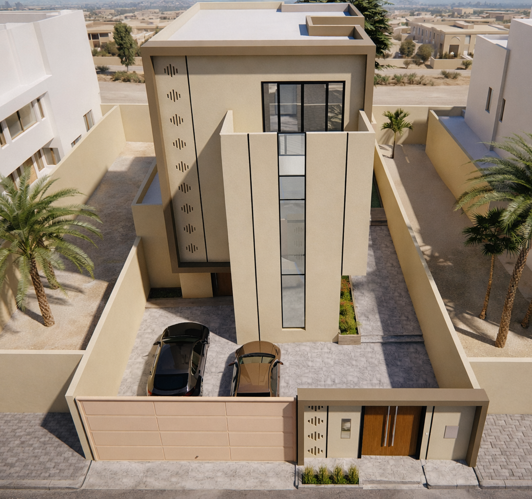 Modern Villa Facade Design in Saudi Arabia