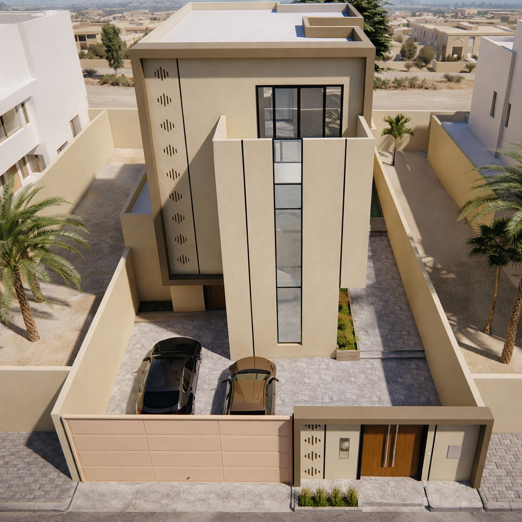 تصميم واجهة فيلا مودرن في السعودية